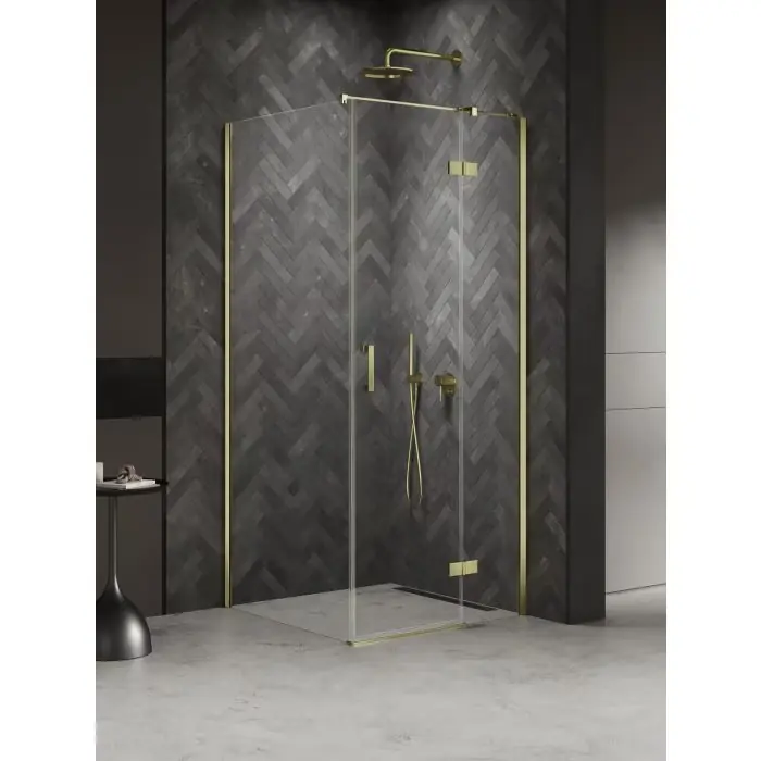 Top oferta | Kabina nesta light gold 1d prostokątna l 100x90x200 czyste 6mm active shield 2.0 K-4504