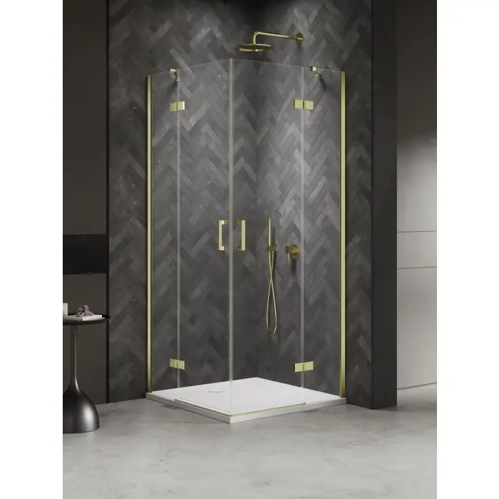 Kabina nesta light gold 2d prostokątna 90x120x200 czyste 6mm active shield 2.0 K-4559 - Tylko dziś