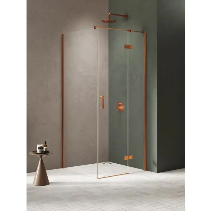 Od ręki - Kabina nesta copper brushed 1d prostokątna l 80x70x200 czyste 6mm active shield 2.0 K-4590
