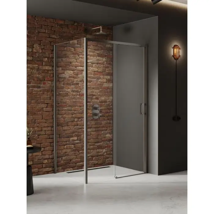Nz4 kabina prysznicowa prime gunmetal brushed 1d prostokątna p 150x90x200 szkło czyste 6mm active shield 2.0 K-4846 | Top produkt