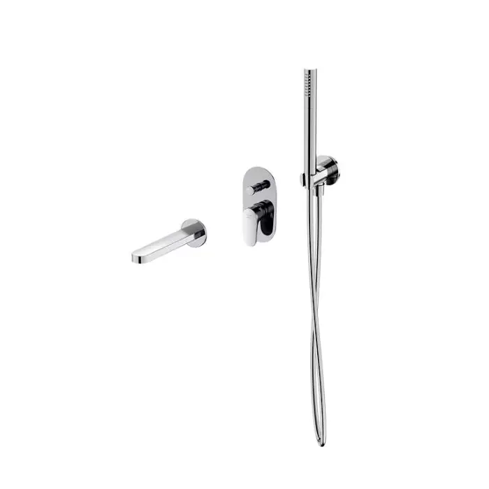 Bateria wan-nat podtynkowe + zest. natr. + wylewka inverto chrom S952-038 - W sprzedaży