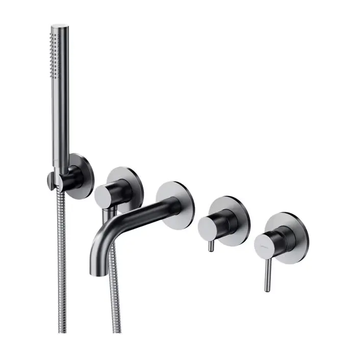 Y bateria wannowa 5-otworowa podtynkowa nikiel Y1237/1SNI - Superoferta