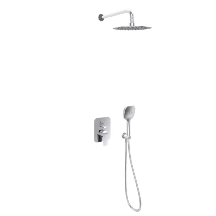 Clever 2.0 zestaw prysznicowo-wannowy podtynkowy z deszczownicą 25 cm, 3 funkcyjny, chrom AREX.SET.4147CR | Produkt ceniony przez klientów