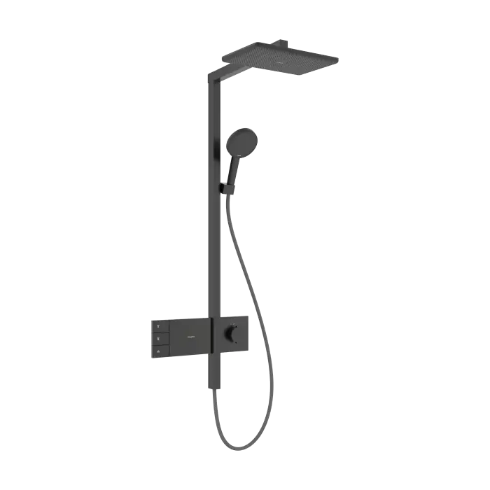Raindance alive q komplet prysznicowy 210/340 2jet ecosmart z termostatem showerselect comfort czarny chrom szczotkowany 24591340 | Zamów dziś