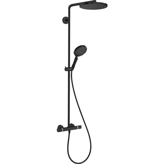 Właśnie dodano - Raindance s komplet prysznicowy 240 1jet powderrain, ecosmart z termostatem czarny matowy 28823670