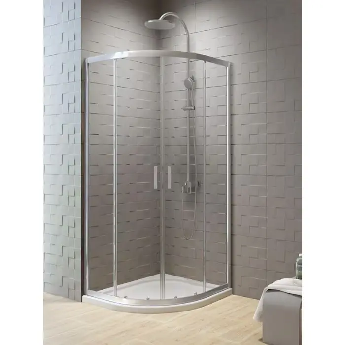 Zamów online | Kabina prysznicowa new varia 2d półokrągła r55 u 90x90x190 szkło czyste 6mm active shield K-0499