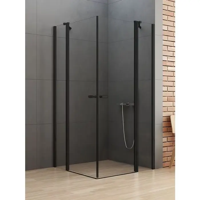 Kabina prysznicowa new soleo black 2d prostokątna u 120x120x195 szkło czyste 6mm active shield 2.0 - z el. stałym K-0558 | Ostatnia szansa