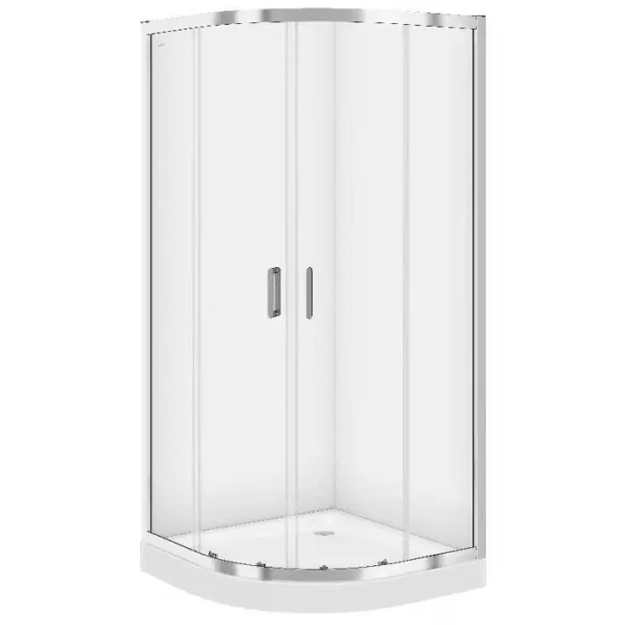 Wyprzedaż - Arteco kabina półokrągła 90x190 szkło transp. + brodzik tako 90x6 S601-114