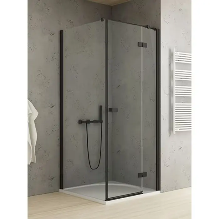 Taniej | Kabina prysznicowa reflexa black 1d kwadratowa l 80x80x200 szkło czyste 6mm active shield 2.0 EXK-4914