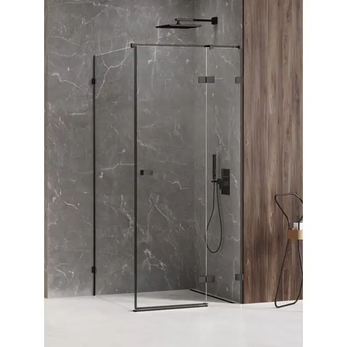 Kabina prysznicowa avexa black 1d prostokątna l 80x120x200 szkło czyste 6mm active shield 2.0 EXK-1570 | Superoferta