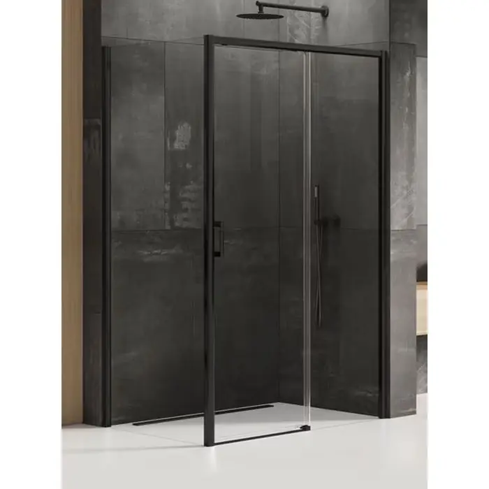 Kabina prysznicowa prime black 1d prostokątna p 120x70x200 szkło czyste 6mm active shield 2.0 D-0321A/D-0127B - Nowość w asortymencie