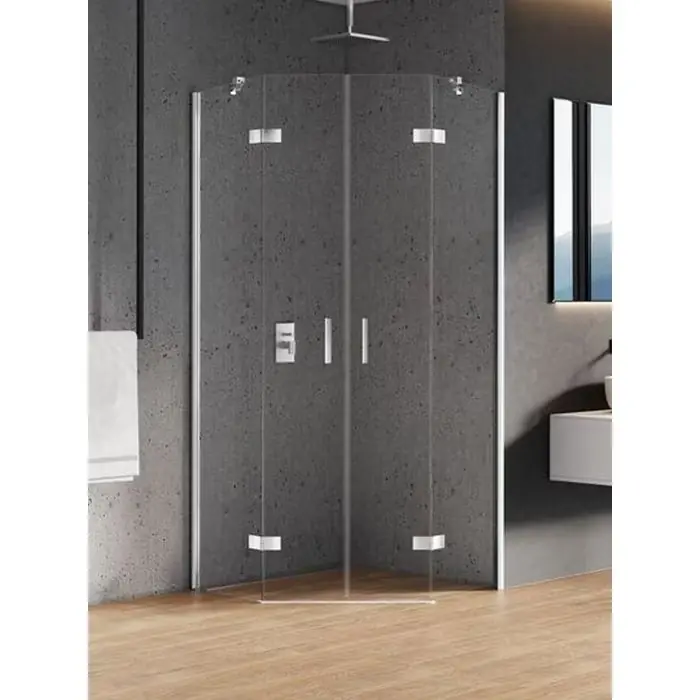 Zamów online - Kabina prysznicowa new azura 2d pięciokątna 90x90x195 szkło czyste 6mm active shield 2.0 K-0662