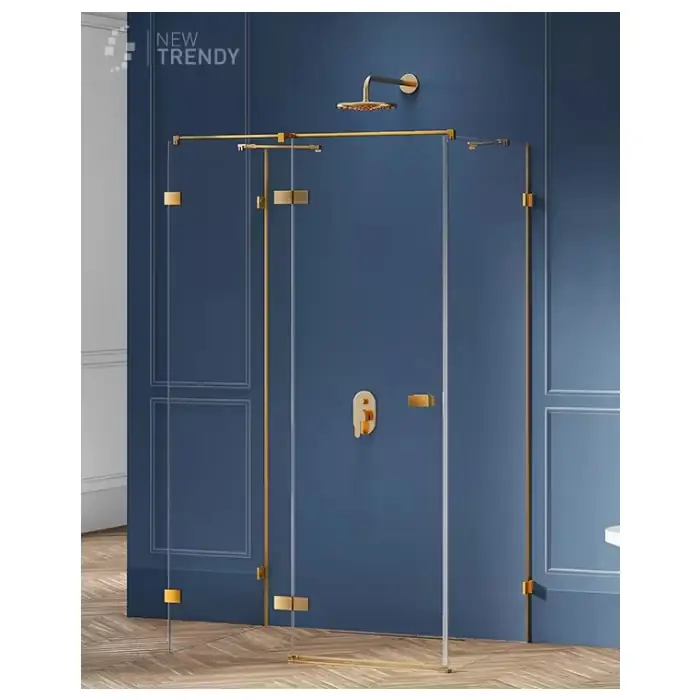 Kabina prysznicowa avexa gold brushed 1d prostokątna przyścienna l 100x70x200 szkło czyste 6mm active shield 2.0 EXK-3082 | Top produkt