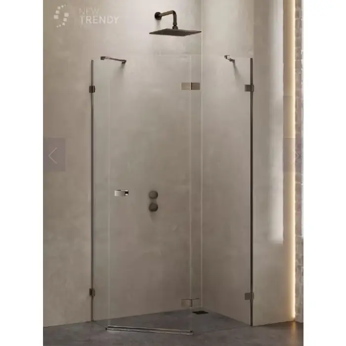 Świetna oferta | Kabina prysznicowa avexa gunmetal brushed 1d pięciokątna asymetryczna p 100x80x200 szkło czyste 6mm active shield 2.0 - drzwi prawe EXK-3839