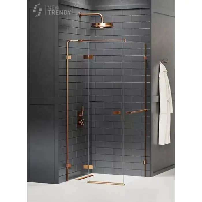 Ekstra rabat - Nz4 kabina prysznicowa avexa copper 1d prostokątna l 120x80x200 szkło czyste 6mm active shield 2.0 wieszak EXK-3630