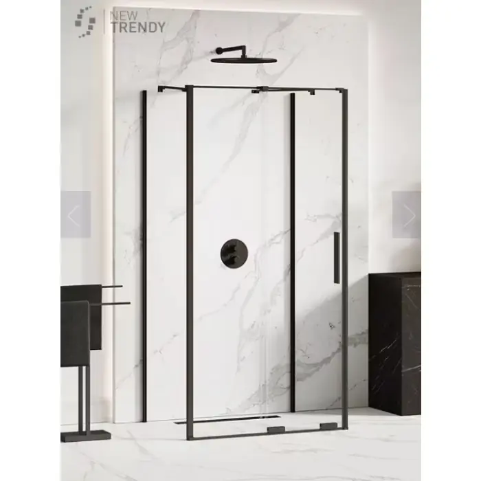Nz4 kabina prysznicowa smart black 1d prostokątna przyścienna u 110x100x200 szkło czyste 8mm active shield 2.0 EXK-4179 - Najwyższa jakość