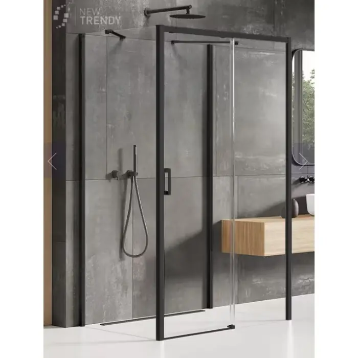 Nz2 kabina prysznicowa prime black 1d prostokątna przyścienna p 130x90x200 szkło czyste 6mm active shield 2.0 K-0950 - Supercena