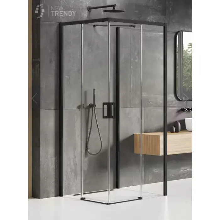 Nz2 kabina prysznicowa prime black 2d prostokątna przyścienna p 100x90x200 szkło czyste 6mm active shield 2.0 K-1530 | Oferta