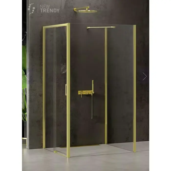 Wygodne zakupy - Nz4 kabina prysznicowa prime light gold 1d prostokątna przyścienna l 120x100x200 szkło czyste 6mm active shield 2.0 K-1167