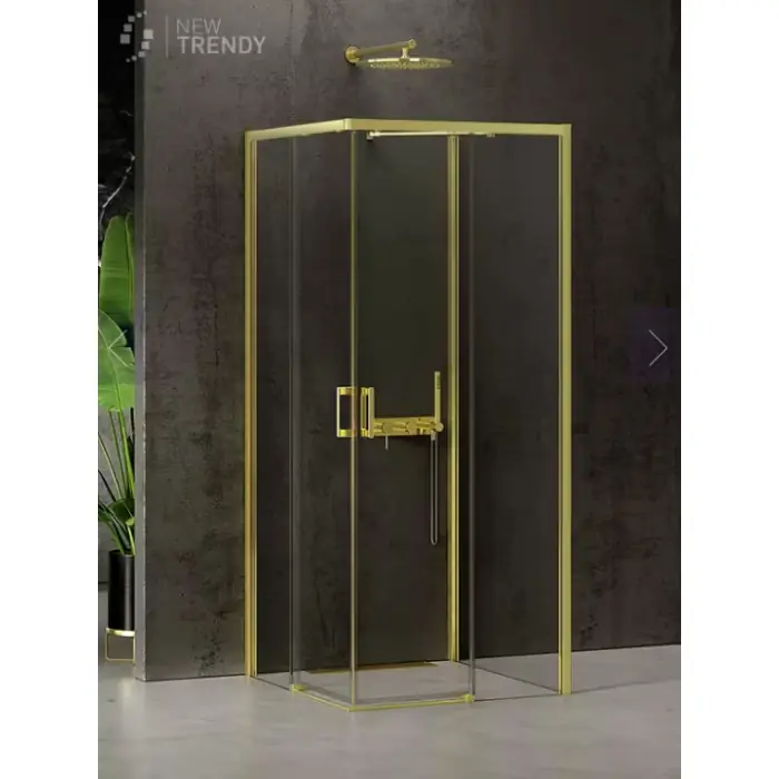 Hit cenowy | Nz4 kabina prysznicowa prime light gold 2d prostokątna przyścienna p 70x100x200 szkło czyste 6mm active shield 2.0 K-1549