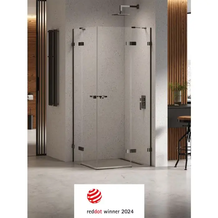 Najwyższa jakość | Kabina prysznicowa eventa black chrome 2d prostokątna 100x110x200 szkło czyste 8mm active shield 2.0 EXK-6218
