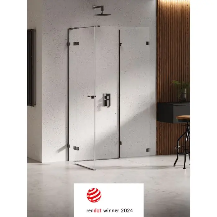 Kabina prysznicowa eventa black chrome 1d kwadratowa przyścienna l 100x100x200 szkło czyste 8mm active shield 2.0 EXK-6288 - Super okazja
