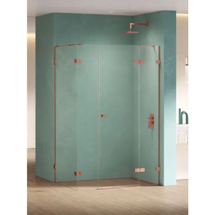 Na zamówienie - Nz4 kabina prysznicowa eventa copper shine plus 1d prostokątna l 150x90x200 szkło czyste 8mm active shield 2.0 EXK-6465