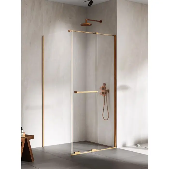 Nowa pozycja w ofercie - Nz4 kabina prysznicowa smart copper brushed 1d prostokątna u 160x120x200 szkło czyste 8mm active shield 2.0 - uchwyt reling EXK-7736