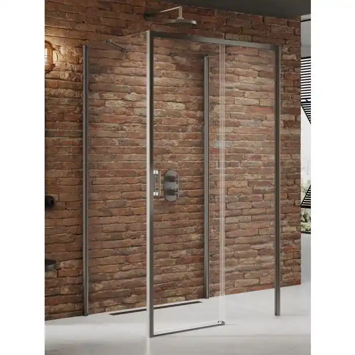 Popularny produkt - Nz4 kabina prysznicowa prime gunmetal brushed 1d prostokątna przyścienna l 100x90x200 szkło czyste 6mm active shield 2.0 K-4854