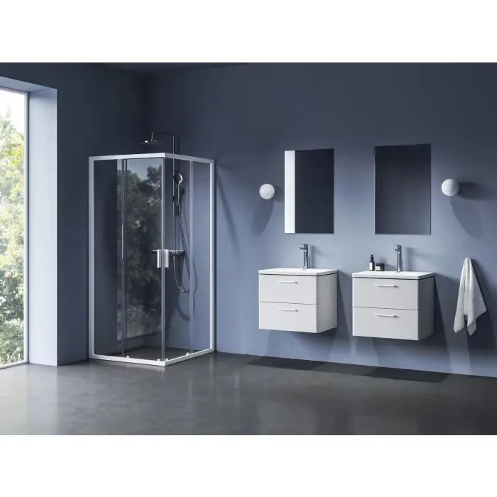 Kabina prysznicowa blix ii nblrv2 90x90cm biały mat, szkło transparent 1LM70E00Z1 - Oszczędź więcej