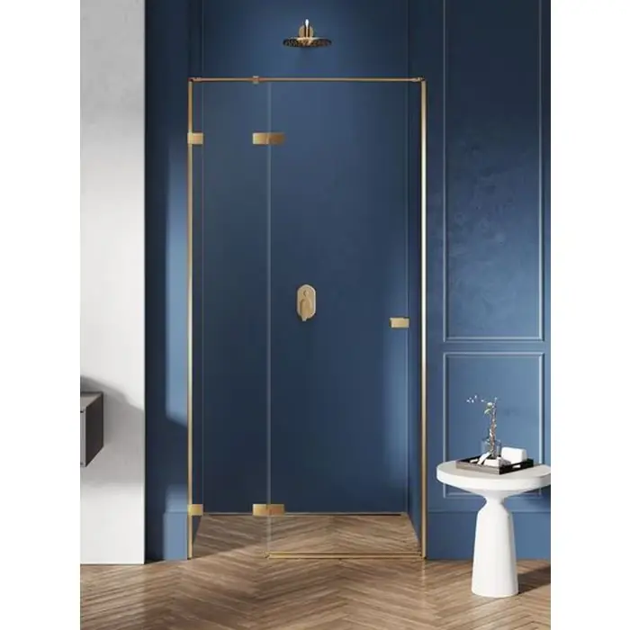 Nz2 drzwi wnękowe avexa gold brushed 1d l 140x200 szkło czyste 6mm active shield 2.0 EXK-1726 - Top produkt