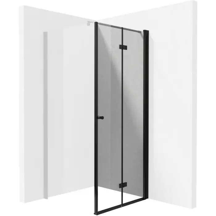 Darmowy zwrot - Drzwi składane kerria plus nero 70cm z powłoką, szkło totalwhite KTSXN47P