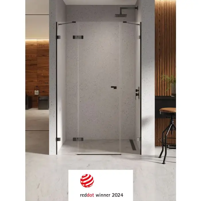 Nz4 drzwi wnękowe eventa black chrome plus 1d l 130x200 szkło czyste 8mm active shield 2.0 EXK-6139 | Niska cena