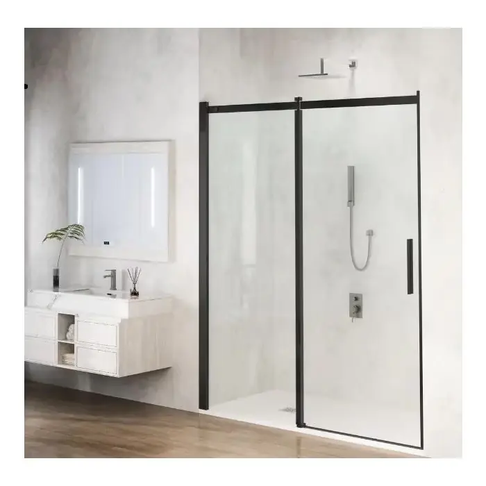 Od ręki | Drzwi prysznicowe rozsuwane porta - czarny 110 cm K0301010210-2
