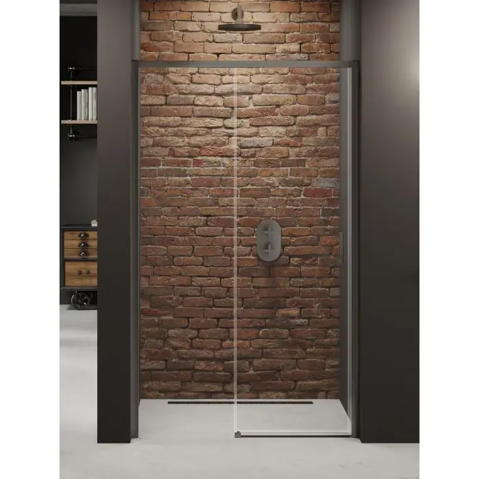 Zniżka - Nz4 drzwi wnękowe prime gunmetal brushed 1d p 140x200 szkło czyste 6mm active shield 2.0 D-0894A