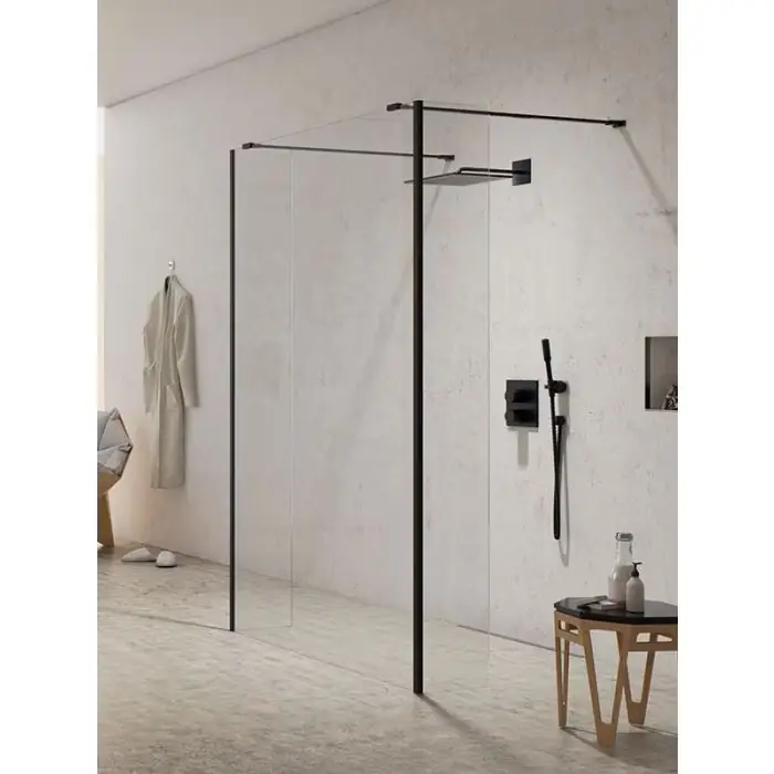 Kupuj bezpiecznie | Nz2 kabina prysznicowa new modus black walk-in 130x200 szkło czyste 8mm active shield 2.0 EXK-5609