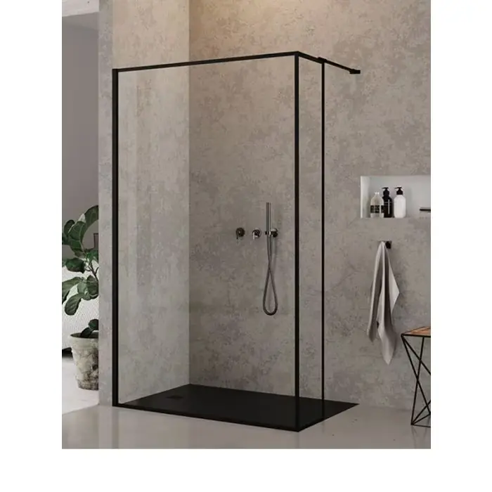 Kabina new modus black ścianka u 120x200 szkło czyste 8mm active shield 2.0 - wzór ramka EXK-5585 - Nowa pozycja w ofercie