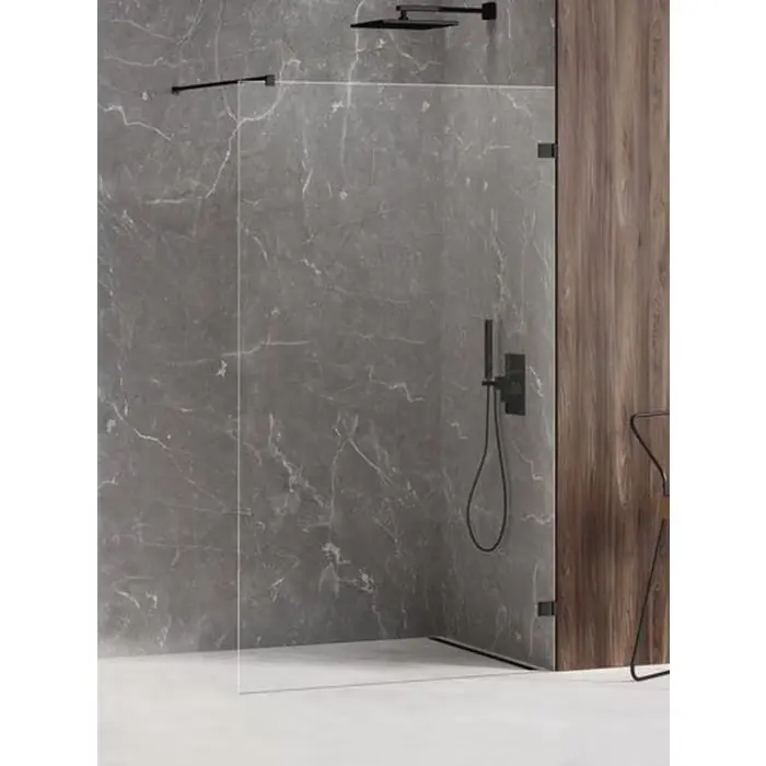 Cena promocyjna - Kabina prysznicowa avexa black walk-in u 110x200 szkło czyste 6mm active shield 2.0 EXK-1628