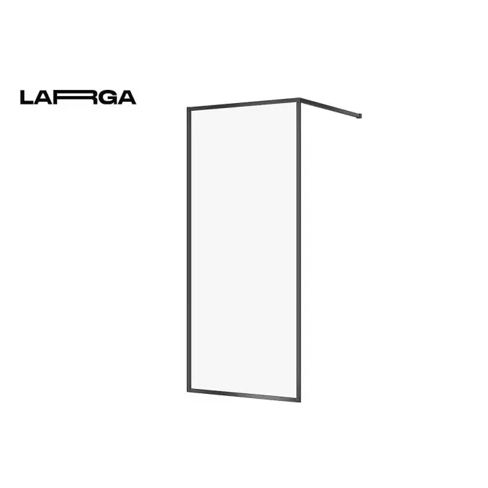 Kabina prysznicowa walk-in larga czarna 90x200 szkło transparentne S932-138 | Prosto od producenta