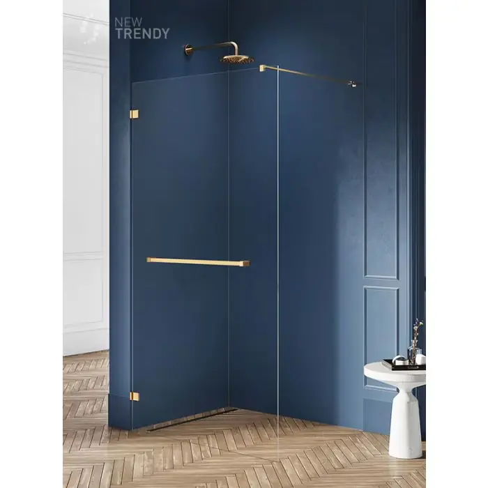 Cena promocyjna | Nz4 kabina prysznicowa avexa gold brushed walk-in u 140x200 szkło czyste 8mm active shield 2.0 wieszak EXK-7041