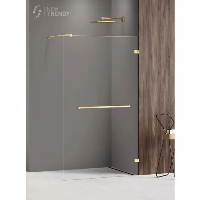 Supercena | Kabina prysznicowa avexa gold shine walk-in 120x200 szkło czyste 8mm active shield 2.0 wieszak EXK-7083