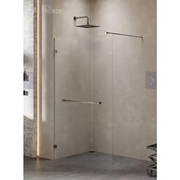 Nz4 kabina prysznicowa avexa gunmetal brushed walk-in 50x200 szkło czyste 6mm active shield 2.0 wieszak EXK-7110 | Popularny produkt