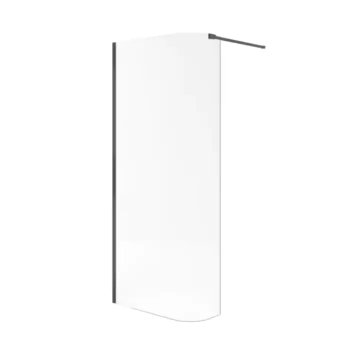 Wyprzedaż - Vidoq walk-in ścianka prysznicowa gięta 93x200 cm, powłoka clean control, czarny mat KAEX.1507.930.LP.BL
