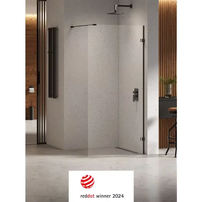 Prosto z fabryki - Nz4 kabina prysznicowa eventa black chrome walk-in u 50x200 szkło czyste 8mm active shield 2.0 EXK-6293