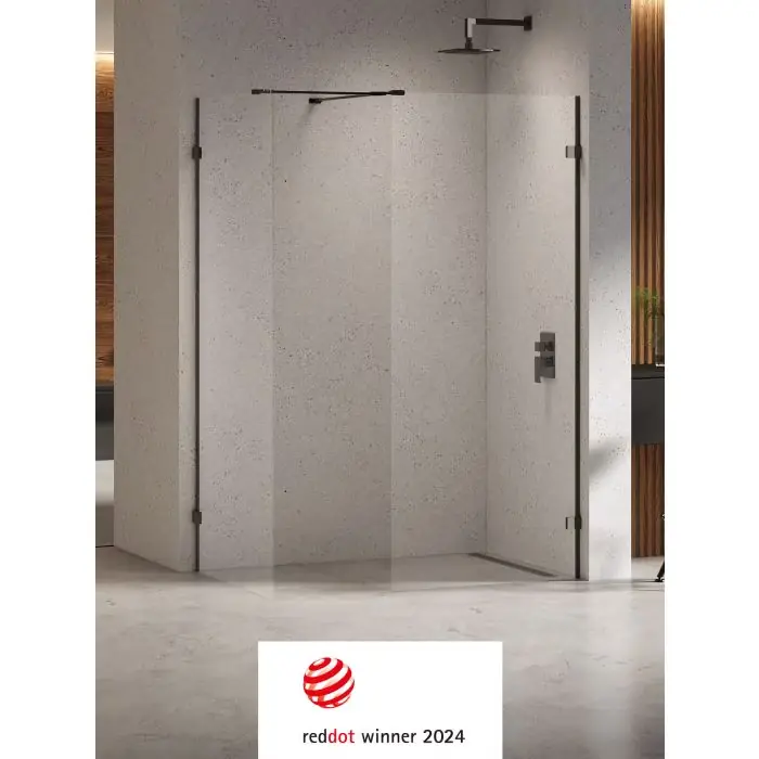 Kabina prysznicowa eventa black chrome walk-in u 140x100x200 szkło czyste 8mm active shield 2.0 EXK-6349 - W sprzedaży