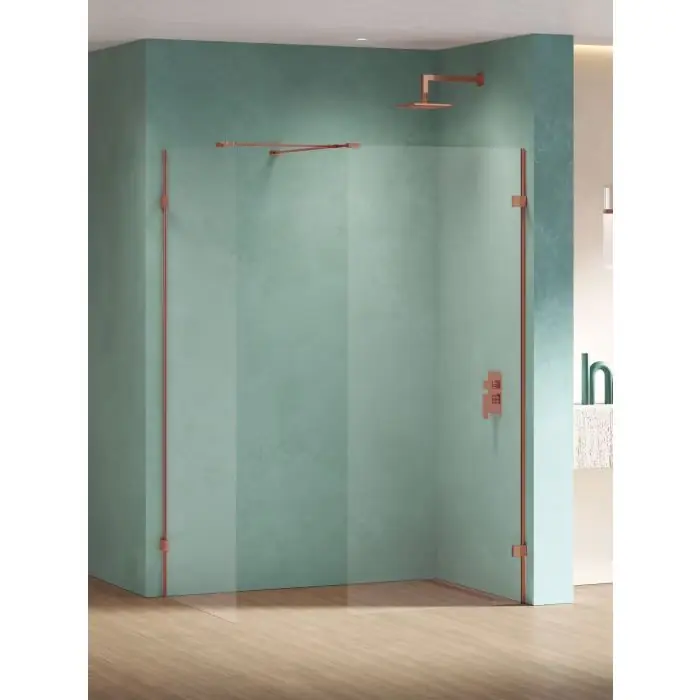 Kabina prysznicowa eventa copper shine walk-in u 140x100x200 szkło czyste 8mm active shield 2.0 EXK-6574 - Najwyższa jakość