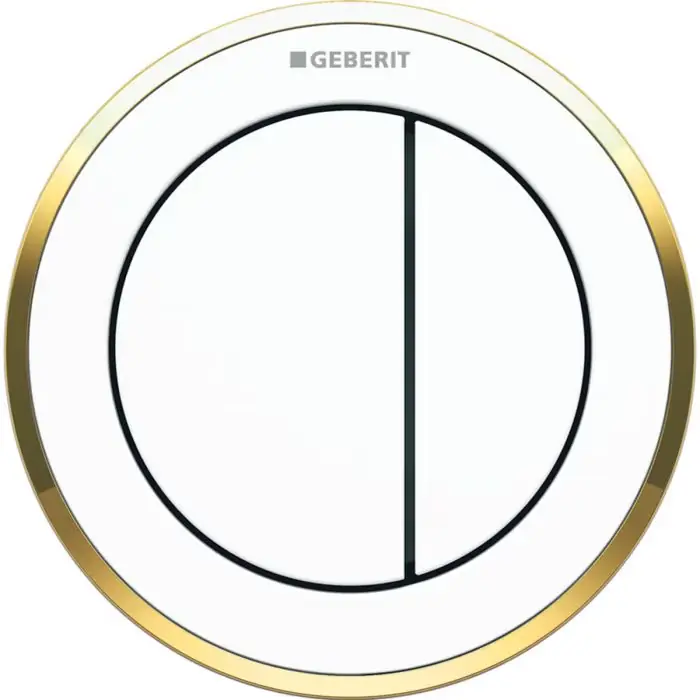 Pneumatyczny przycisk wc typ 10, ręczny, meblowy dwudzielny, biały-złocony 116.057.KK.1 - Oferta