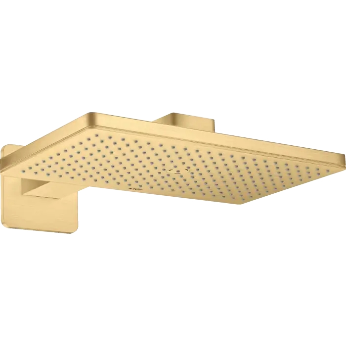 Ostatnia okazja - Showersolutions głowica prysznicowa 460/300 1jet z ramieniem prysznicowym, rozeta softsquare złoty optyczny szczotkowany 35274250