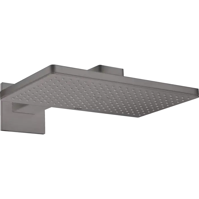 Nowość w sklepie - Showersolutions głowica prysznicowa 460/300 1 jet z ramieniem prysznicowym, rozeta softsquare czarny chrom szczotkowany 35278340