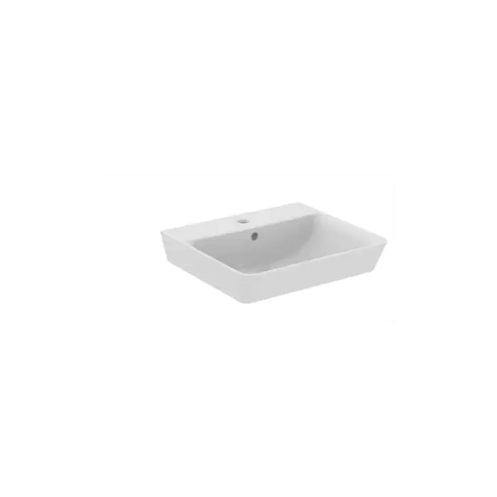 Connect air umywalka 500x450x160 mm w biały połyskujący wykończeniu, 1 otworem na baterię, z przelewem E074601 | Produkt wysokiej jakości